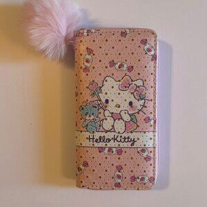 Brand New Hello Kitty Pink Wallet with Fuzzy Pom Charm